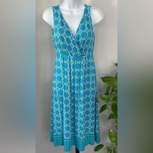 St.John Bay Casual Knit Turquoise Sleeveless Dress Size Small
